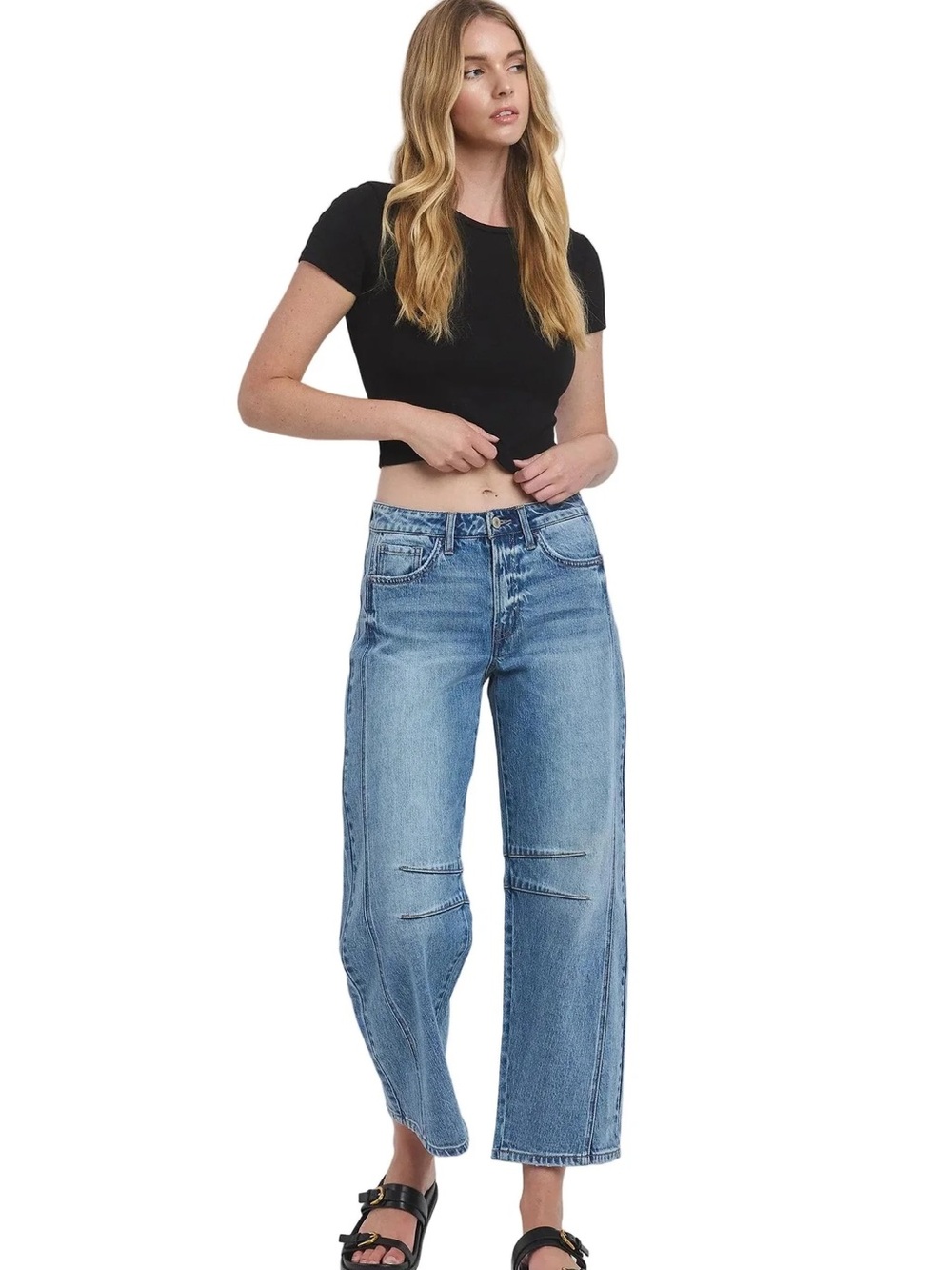 Vervet 26 High-Rise Seamed Structured Fit Barrel Leg Jeans Women’s T6514